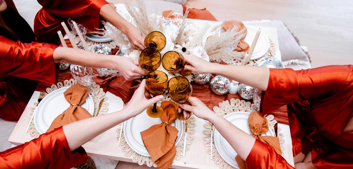 Toasting at a party